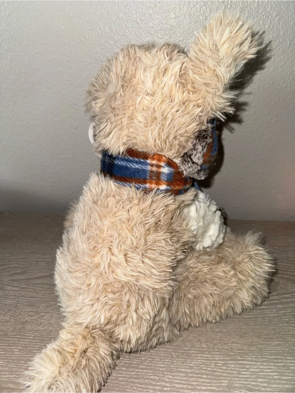 BENTLEY Plush Dog Toy Blue & Tan Accents Puppy Dog Ear muffs by Gentle Treasures